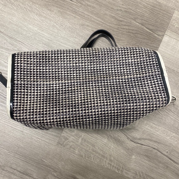 Longchamp Black and White Leather Bag